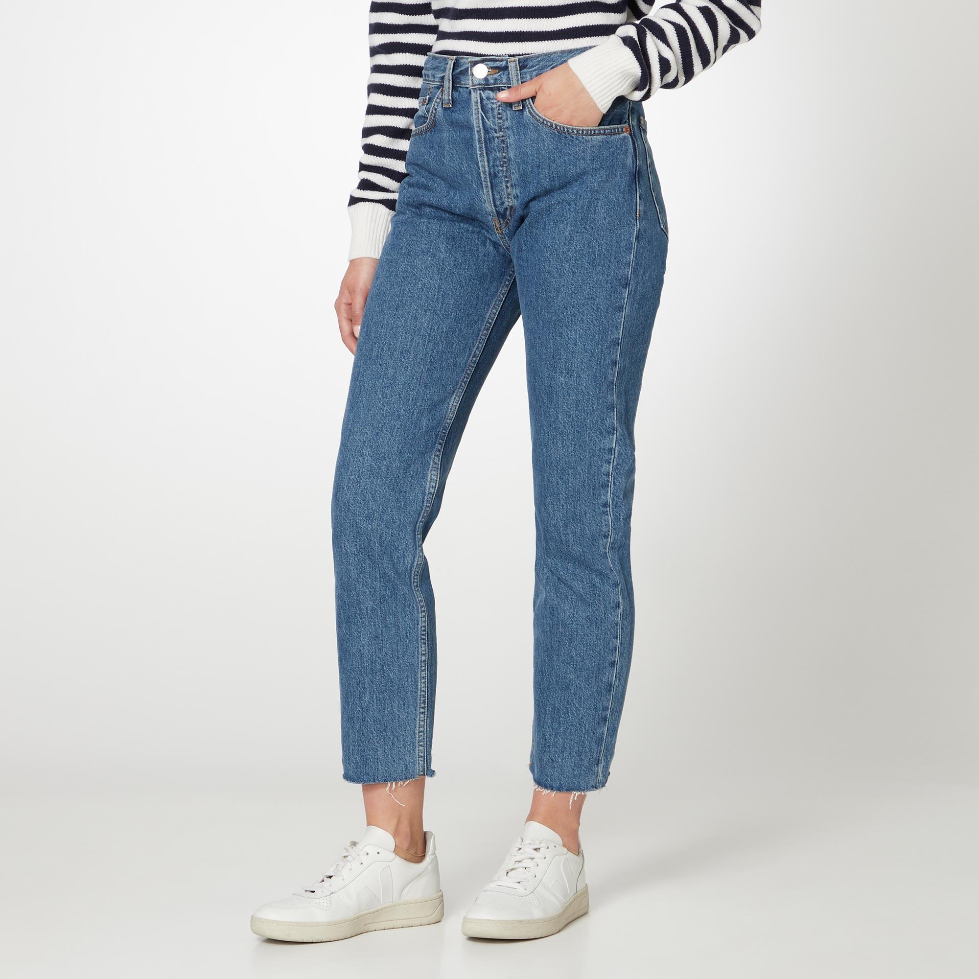 Stove Pipe High-Rise Straight Leg Jeans